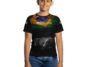 Camiseta Agro Brk Gado Angus com Uv50 -  Gênero: Infantil Tamanho: Infantil G