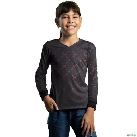 Camisa Country BRK Xadrez Orange Horse com UV50 + -  Gênero: Infantil Tamanho: Infantil PP