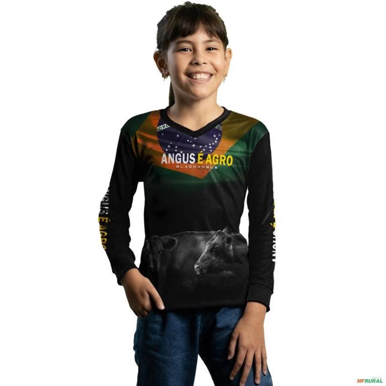Camisa Agro Brk Angus é Agro Brasil com Proteção Solar UV  50+ -  Gênero: Infantil Tamanho: Infantil PP