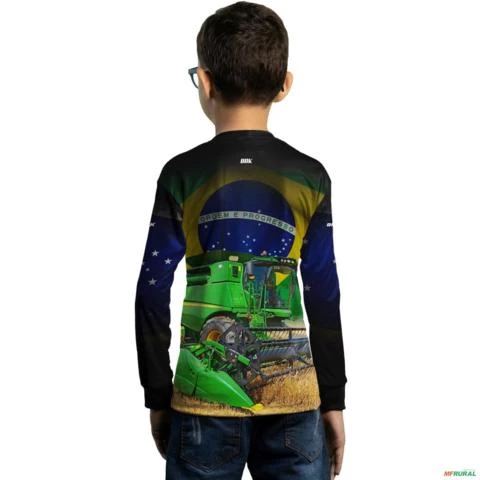 Camisa Agro BRK Colheitadeira com UV50 + -  Tamanho: Infantil G