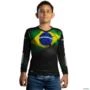 Camisa Agro Brk Bandeira Brasil com Uv50 -  Gênero: Infantil Tamanho: Infantil G