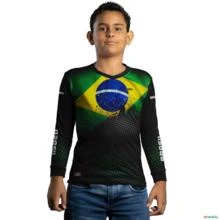 Camisa Agro Brk Bandeira Brasil com Uv50 -  Gênero: Infantil Tamanho: Infantil GG