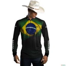 Camisa Agro Brk Bandeira Brasil com Uv50 -  Gênero: Masculino Tamanho: M