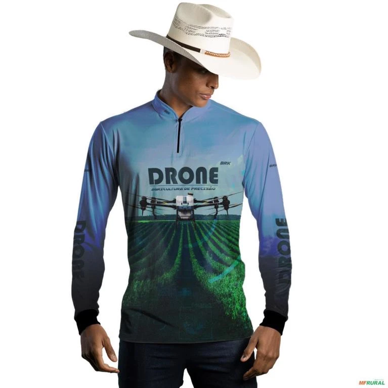 Camisa Agro BRK Drone Pulverizador UV50 + -  Gênero: Masculino Tamanho: PP