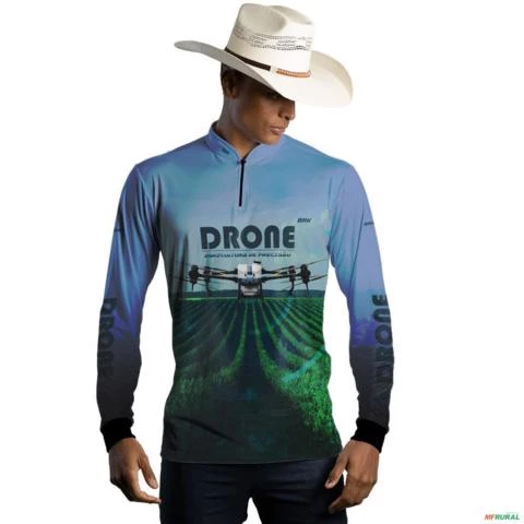 Camisa Agro BRK Drone Pulverizador UV50 + -  Gênero: Masculino Tamanho: P