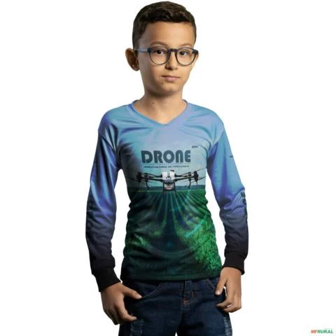 Camisa Agro BRK Drone Pulverizador UV50 + -  Gênero: Infantil Tamanho: Infantil P