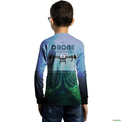 Camisa Agro BRK Drone Pulverizador UV50 + -  Gênero: Infantil Tamanho: Infantil G