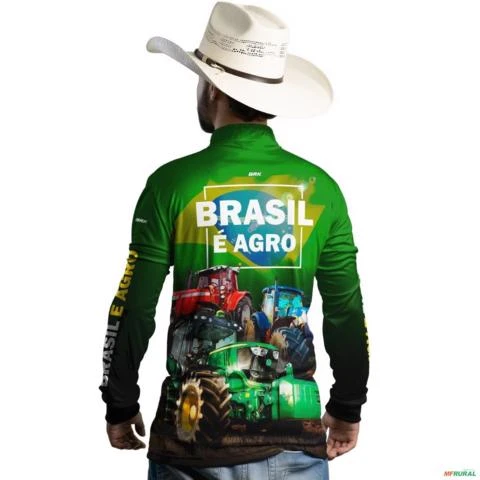 Camisa Agro BRK Verde Brasil é Agro com UV50 + Envio Imediato -  Gênero: Masculino Tamanho: G