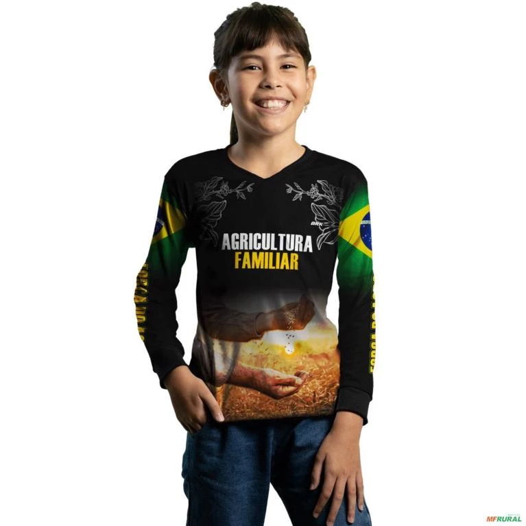 Camisa BRK Agro Agricultura Familiar no Campo com Proteção Solar UV  50+ -  Gênero: Infantil Tamanho: Infantil PP