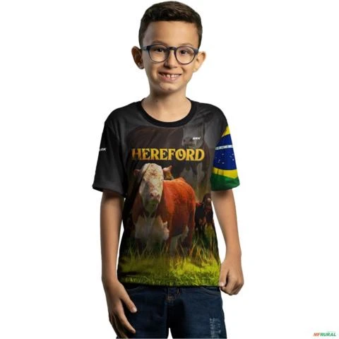 Camiseta Agro Brk Raça Hereford com Uv50 -  Gênero: Infantil Tamanho: Infantil PP