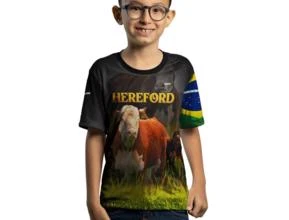 Camiseta Agro Brk Raça Hereford com Uv50 -  Gênero: Infantil Tamanho: Infantil M