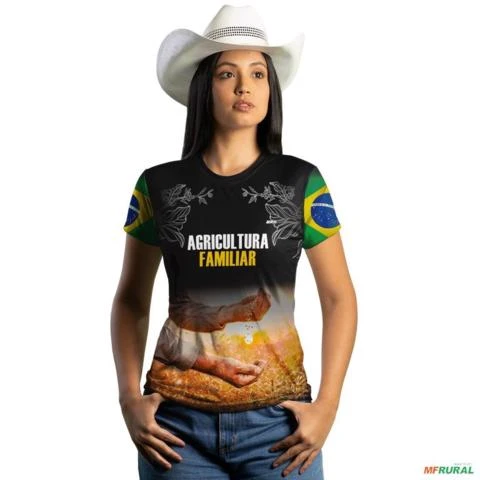 Camiseta Agro Brk Agricultura Familiar com Uv50 -  Gênero: Feminino Tamanho: Baby Look P