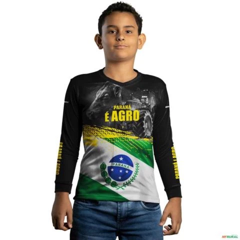 Camisa Agro BRK Paraná é Agro com UV50 + -  Gênero: Infantil Tamanho: Infantil M