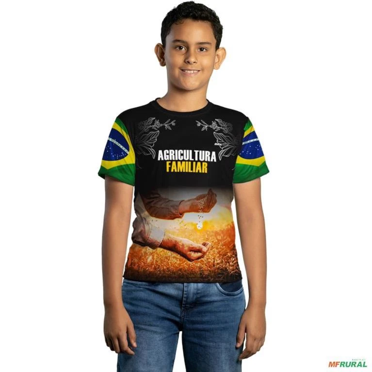 Camiseta Agro Brk Agricultura Familiar com Uv50 -  Gênero: Infantil Tamanho: Infantil GG