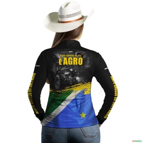 Camisa Agro BRK Mato Grosso do Sul é Agro UV50 + -  Gênero: Feminino Tamanho: Baby Look GG