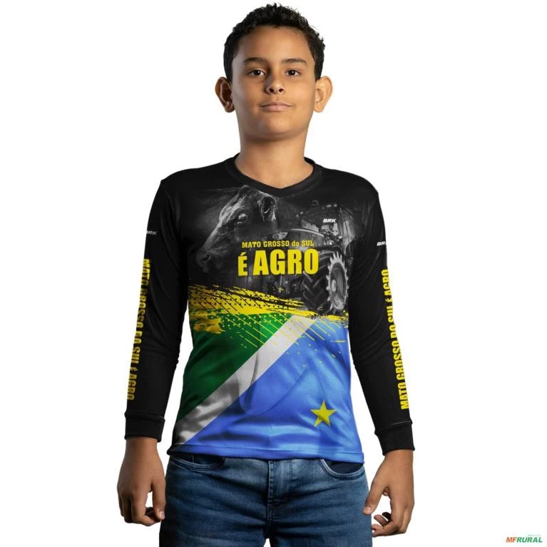 Camisa Agro BRK Mato Grosso do Sul é Agro UV50 + -  Gênero: Infantil Tamanho: Infantil P