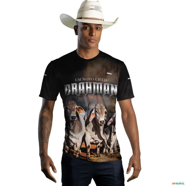 Camiseta Agro Brk Gado Brahman com Uv50 -  Gênero: Masculino Tamanho: PP