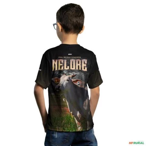 Camiseta Agro Brk Raça Nelore com Uv50 -  Gênero: Infantil Tamanho: Infantil M