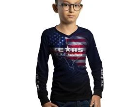 Camisa Agro Brk Bandeira Texas com Uv50 -  Gênero: Infantil Tamanho: Infantil XG