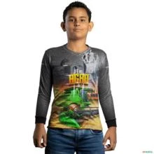 Camisa Agro BRK Colheitadeira Padroeira Fé no Agro com UV50 + -  Gênero: Infantil Tamanho: Infantil PP