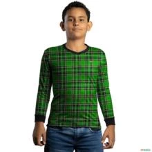 Camisa Country BRK Masculina Xadrez  Verde com UV50 + -  Gênero: Infantil Tamanho: Infantil PP