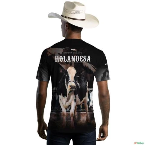 Camiseta Agro Brk Vaca Holandesa com Proteção Solar UV 50+ -  Gênero: Masculino Tamanho: PP