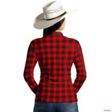 Camisa Country BRK Masculina Xadrez  Vermelho com UV50 + -  Gênero: Feminino Tamanho: Baby Look G