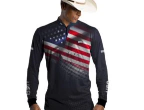 Camisa Agro Brk  Estados Unidos com Uv50 -  Tamanho: Infantil GG