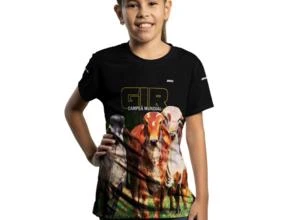 Camiseta Agro Brk Gir Campeã Mundial com Uv50 -  Gênero: Infantil Tamanho: Infantil XXG