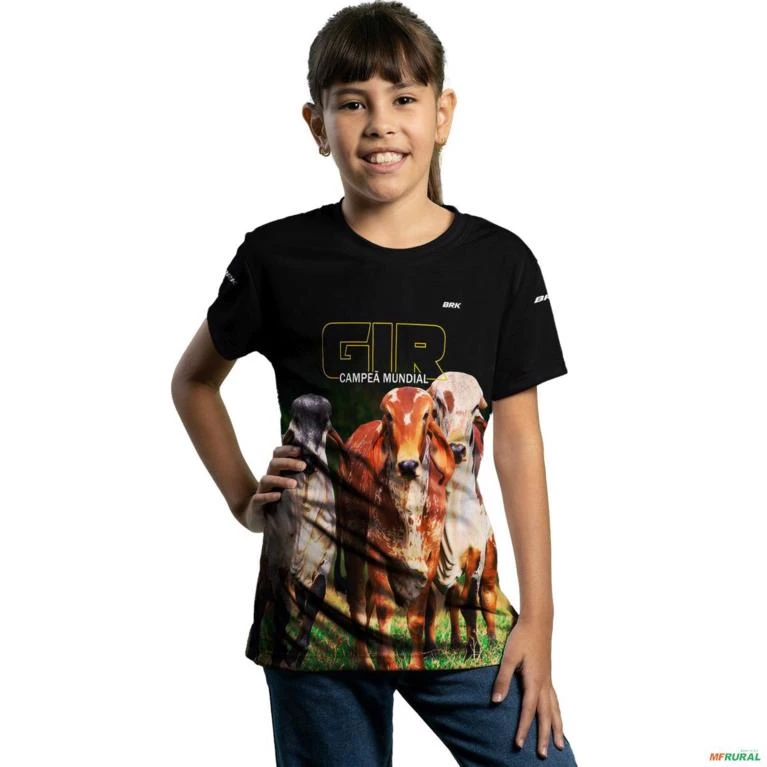 Camiseta Agro Brk Gir Campeã Mundial com Uv50 -  Gênero: Infantil Tamanho: Infantil XXG