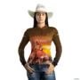 Camisa BRK Agro Vaca Jersey com Proteção Solar UV 50+ -  Gênero: Feminino Tamanho: Baby Look M