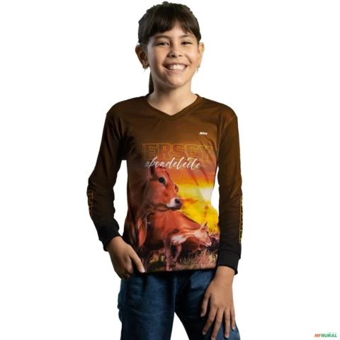 Camisa BRK Agro Vaca Jersey com Proteção Solar UV 50+ -  Gênero: Infantil Tamanho: Infantil PP