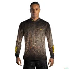 Camisa de Pesca BRK Camuflada Floresta com UV50 + -  Gênero: Masculino Tamanho: P