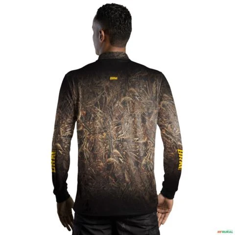 Camisa de Pesca BRK Camuflada Floresta com UV50 + -  Gênero: Masculino Tamanho: P