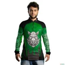 Camisa de Caça Brk Javali Verde com Uv50 -  Gênero: Masculino Tamanho: PP