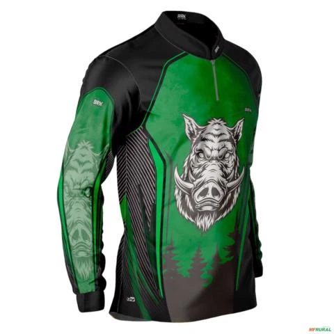 Camisa de Caça Brk Javali Verde com Uv50 -  Gênero: Masculino Tamanho: P
