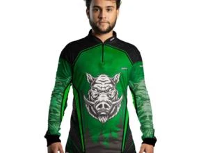 Camisa de Caça Brk Javali Verde com Uv50 -  Gênero: Masculino Tamanho: GG