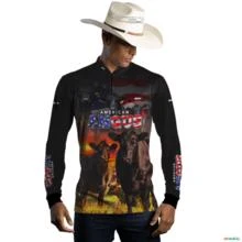 Camisa Agro Brk Estados Unidos Black Angus com Uv50 -  Gênero: Masculino Tamanho: GG