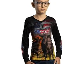 Camisa Agro Brk Estados Unidos Black Angus com Uv50 -  Gênero: Infantil Tamanho: Infantil M