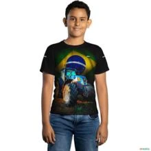 Camiseta Agro Brk Trator Holland Brasil com Uv50 -  Gênero: Infantil Tamanho: Infantil XG