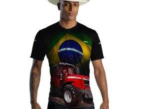 Camiseta Agro Brk Trator Ferguson Brasil com Uv50 -  Gênero: Masculino Tamanho: PP