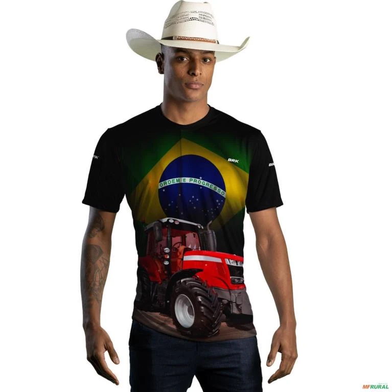 Camiseta Agro Brk Trator Ferguson Brasil com Uv50 -  Gênero: Masculino Tamanho: PP