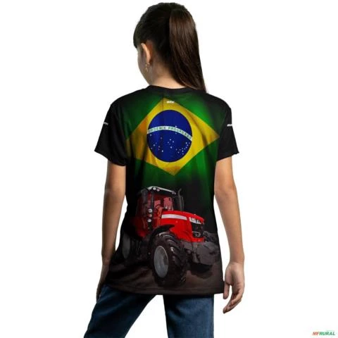 Camiseta Agro Brk Trator Ferguson Brasil com Uv50 -  Gênero: Infantil Tamanho: Infantil XG