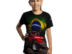 Camiseta Agro Brk Trator Ferguson Brasil com Uv50 -  Gênero: Infantil Tamanho: Infantil XXG