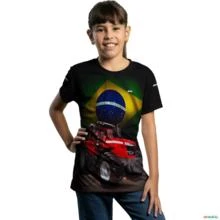 Camiseta Agro Brk Trator Ferguson Brasil com Uv50 -  Gênero: Infantil Tamanho: Infantil XXG