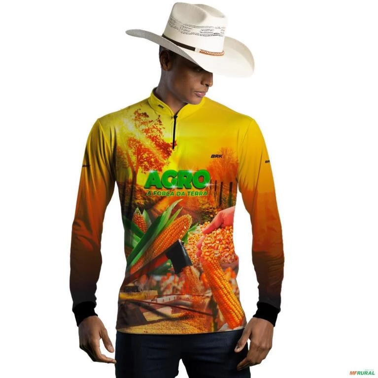 Camisa Agro BRK A Força da Terra Milho com UV50 + -  Gênero: Masculino Tamanho: G