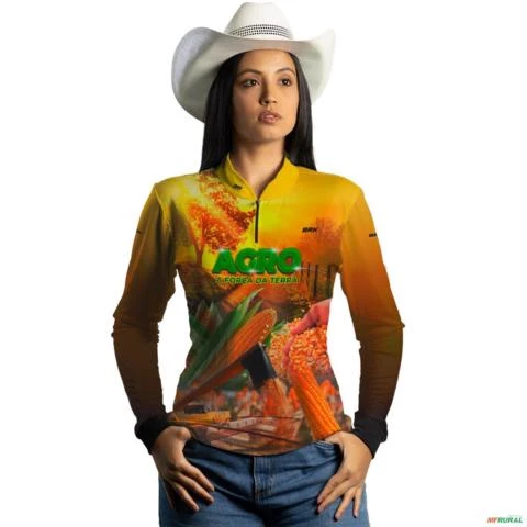 Camisa Agro BRK A Força da Terra Milho com UV50 + -  Gênero: Feminino Tamanho: Baby Look P