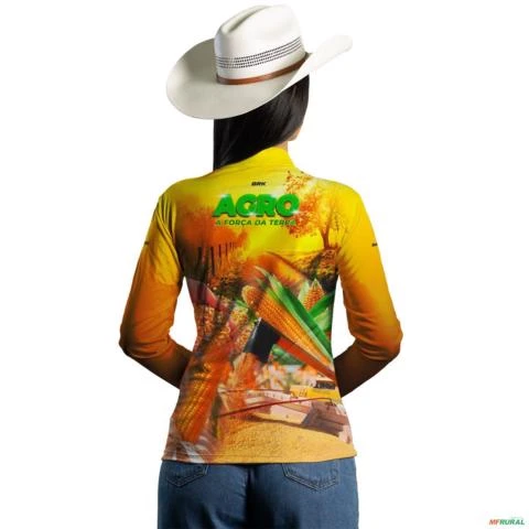 Camisa Agro BRK A Força da Terra Milho com UV50 + -  Gênero: Feminino Tamanho: Baby Look M