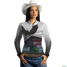 Camisa Agro BRK Eagle Estados Unidos Soja com UV50 + -  Gênero: Feminino Tamanho: Baby Look XG