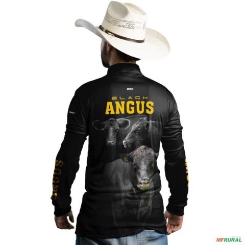 Camisa Agro BRK Preta Black Angus com UV50 + -  Gênero: Masculino Tamanho: G